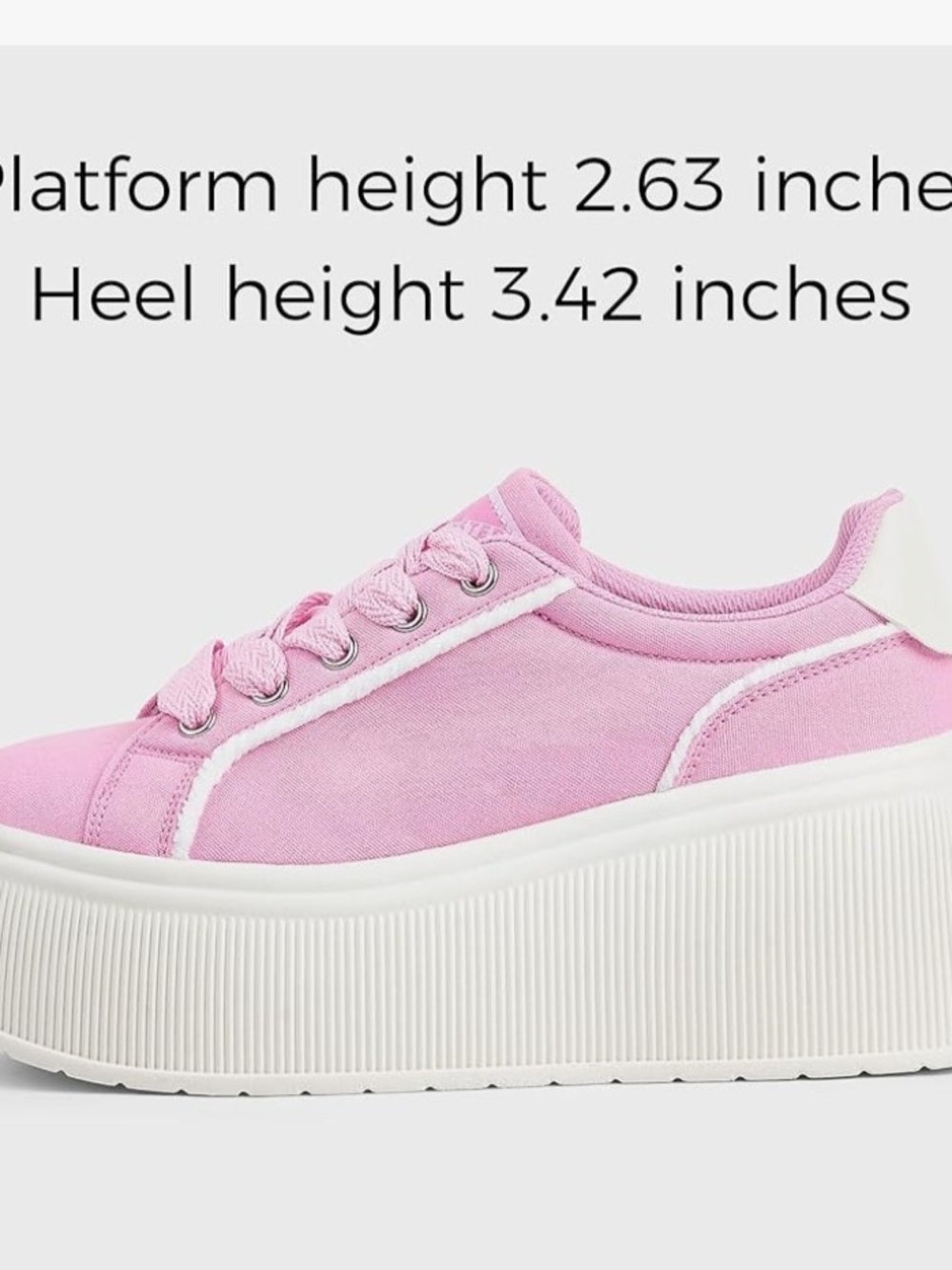 Lucky Step Pink Platform Lace-Up Sneakers for Women Like New - Picture 11 of 12